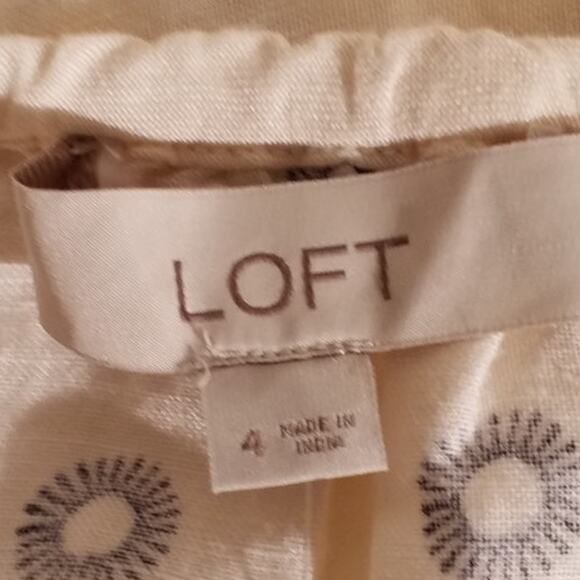 LOFT Linen Blend Polka Dot Midi Dress | Beige | Size 4 | NWT - Picture 4 of 6